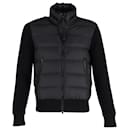 Tom Ford Knitted Panel Puffer Jacket in Black Wool