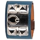  Hermès Swift Collier De Chien Bracelet in Blue Leather