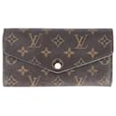 Portefeuille Sarah Monogram Louis Vuitton en toile enduite marron