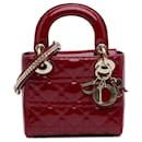 Dior Rojo Mini Patente Cannage Lady Dior