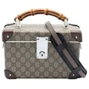 Gucci Brown GG Supreme Bamboo Vanity Bag