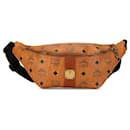 MCM Brown Visetos Leather Belt Bag