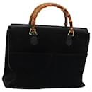 GUCCI Bamboo Hand Bag Suede Black 002 2855 0322 0 Auth ep4961 - Gucci