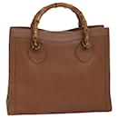 Bolso de mano de cuero Gucci Bamboo marrón 002 2853 0260 0 Auth 82834