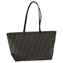 Sac fourre-tout en toile Zucca FENDI marron noir Auth ep4925 - Fendi