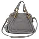 Chloe Paraty Hand Bag Leather 2way Gray Auth am6680 - Chloé