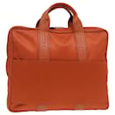 HERMES Acapulco Odinatur Borsa a Mano in Tela e Pelle Arancione Auth bs16494 - Hermès