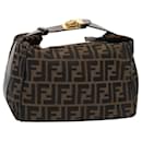 FENDI Zucca Canvas Hand Bag Brown Black Auth yk14005 - Fendi