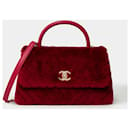 Borsa CHANEL Coco Handle in Lino Bordeaux - 102044 - Chanel