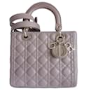 Lady Dior mittelgroße taupe Tasche