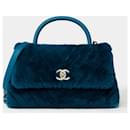 Bolsa CHANEL Coco Handle em Lã Azul - 102045 - Chanel