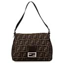 Sac à épaule Mamma Forever en toile Zucca marron de Fendi