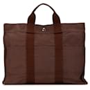 Sac tote Hermès Toile Herline MM marron