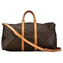 Sac de voyage Keepall Bandoulière 55 Monogram Louis Vuitton marron