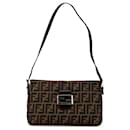 Brown Fendi Zucca Canvas Shoulder Bag