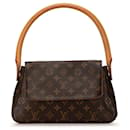 Borsa a spalla mini Looping Monogram Louis Vuitton marrone