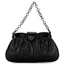 Black Ferragamo Gancini Leather Chain Handbag - Salvatore Ferragamo