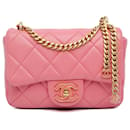 Pink Chanel Mini Lambskin Pending CC Flap Crossbody Bag