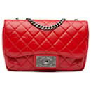 Red Chanel CC Crinkled Calfskin Chain Flap Crossbody Bag