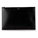 Pochette en cuir noir Saint Laurent