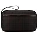 Clutch a quadri Haymarket marrone Burberry