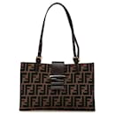 Sac fourre-tout en toile Zucca Fendi marron