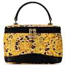 Borsa Vanity Leopardo Barocco Gialla Versace