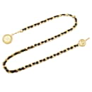 Gold Chanel Gold Plated Medallion Leather Woven Chain Belt