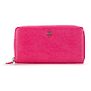 Pink Chanel CC Caviar Camellia Zippy Wallet