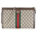 Gucci Beige GG Canvas Medium Ophidia Chain Shoulder Bag