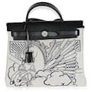 Hermès Azul Índigo Ecru Negro Vaca Cazador Toile H Pegase Pop Herbag 31 PM