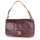 Chanel Burgundy Glazed Quilted Calfskin On The Road Flap Bag