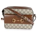 Borsa a spalla Gucci Brown GG Supreme Canvas Small 1955 Horsebit