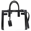 Saint Laurent Paris Calfskin Bi-Color Nano Sac De Jour Porcellana Handbag in Black and Ivory