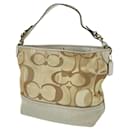 Coach Beige Canvas/Leather Signature Shoulder Handbag