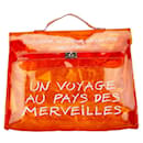 Sac à main Kelly en vinyle orange transparent Hermes - Hermès