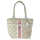 Bolso tote de PVC/cuero con rayas Heritage Signature de Coach