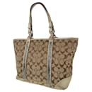 Bolsa tote de couro/canva marrom Coach Signature