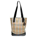 Burberry Nova Check Canvas Leather Tote Shoulder Bag