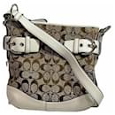 Coach Signature Canvas Leather Shoulder Bag 