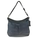 Bolsa de ombro de couro preto Coach