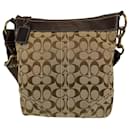 Coach Canvas Signature Brown Beige Shoulder Bag