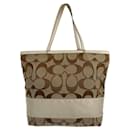 Bolsa tote em couro/canva Coach Signature