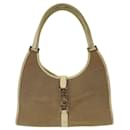 Borsa a spalla Gucci Jackie in tela beige e bianca