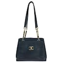 Borsa Chanel Caviar Skin Coco Mark Turn Lock Chain