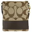 Coach Signature Brown Canvas Shoulder Bag 