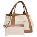 BALENCIAGA Sac à main S Navy kabas en toile beige 339933 Auth bs16366 - Balenciaga