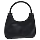 GUCCI Bamboo Hand Bag Leather Black 001 3739 Auth ep4978 - Gucci