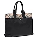 BURBERRY Nova Check Hand Bag Nylon Beige Black Auth yb621 - Burberry