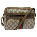 GUCCI GG Supreme Web Sherry Line Shoulder Bag PVC Beige Red 32 02 004 Auth 84752 - Gucci